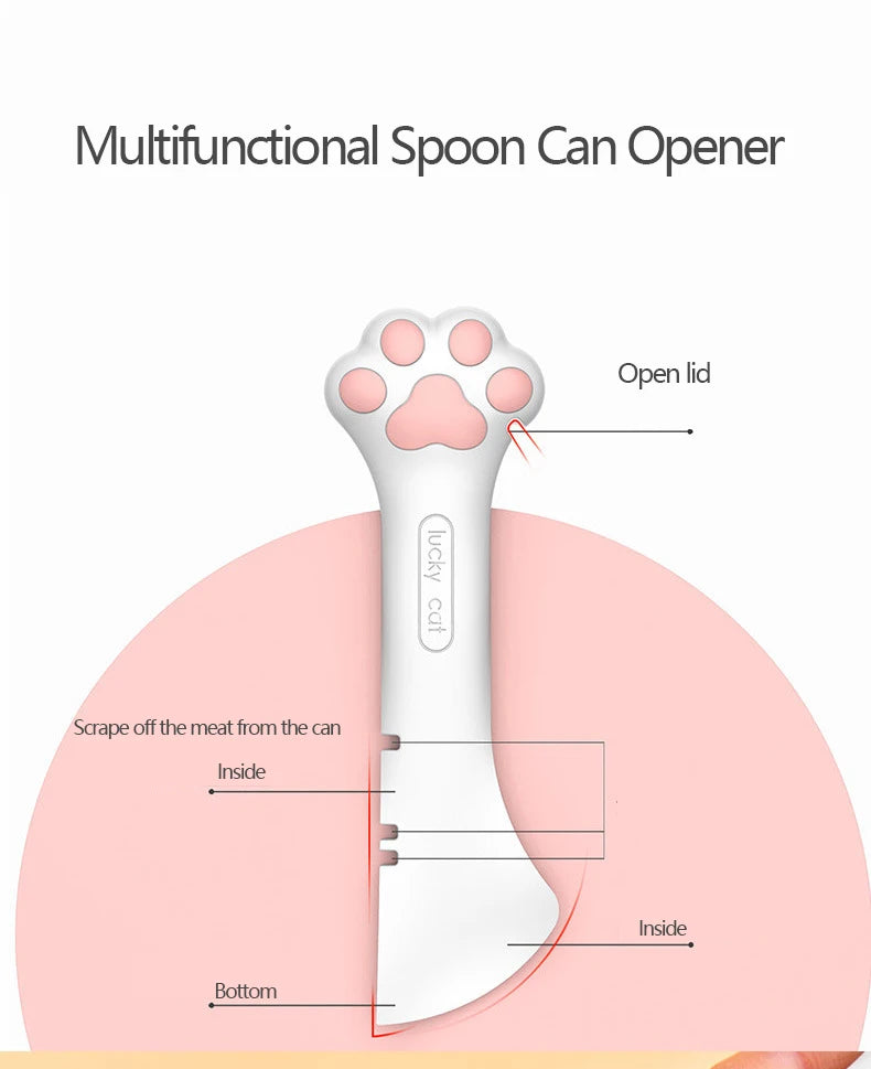 Pet Spoon Multifunctional Can Opener Wet Food Mixing Spoon Silicone Cat Can Sealing Cover Food Storage Dog Accessory