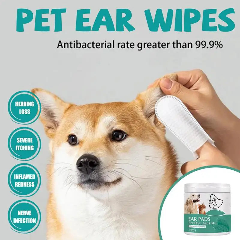 50pcs Ear Wipes For Dogs